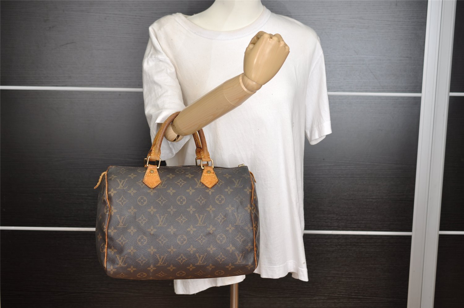 Authentic Louis Vuitton Monogram Speedy 30 Hand Boston Bag M41526 LV Junk 6106I