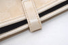 Authentic GUCCI Jackie Chain Shoulder Bag GG Canvas Leather 0014032 White 6106J