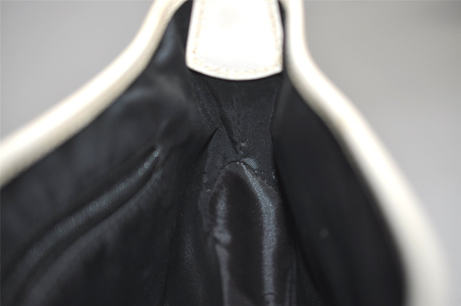 Authentic GUCCI Jackie Chain Shoulder Bag GG Canvas Leather 0014032 White 6106J