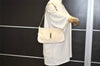 Authentic GUCCI Jackie Chain Shoulder Bag GG Canvas Leather 0014032 White 6106J