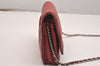 Authentic CHANEL Lamb Skin Matelasse Chain Shoulder Wallet Bag Purse Red 6107J