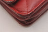 Authentic CHANEL Lamb Skin Matelasse Chain Shoulder Wallet Bag Purse Red 6107J