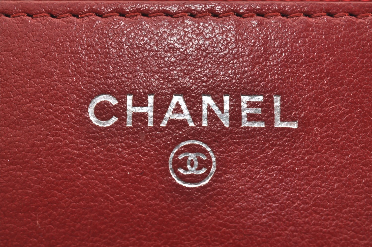 Authentic CHANEL Lamb Skin Matelasse Chain Shoulder Wallet Bag Purse Red 6107J