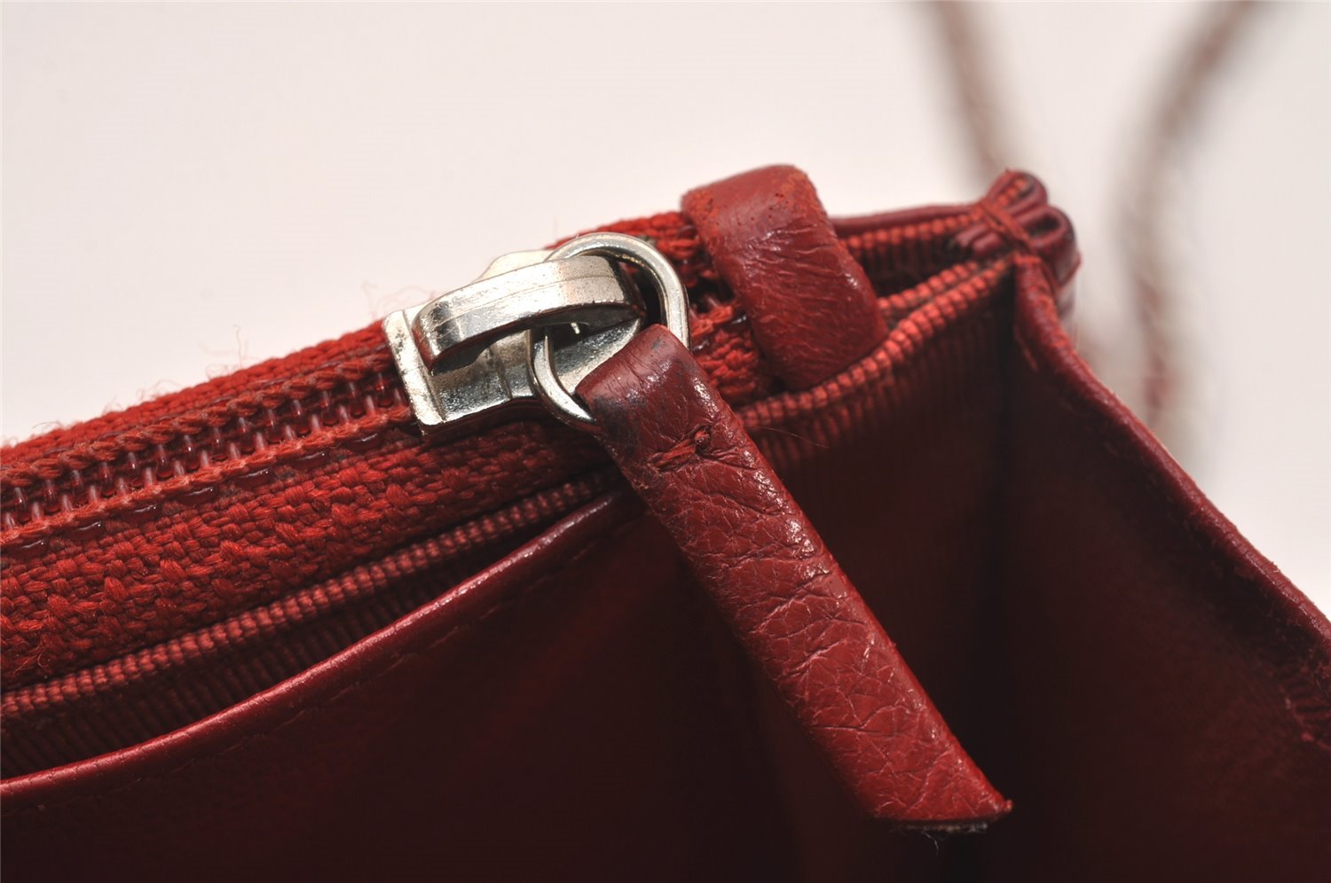 Authentic CHANEL Lamb Skin Matelasse Chain Shoulder Wallet Bag Purse Red 6107J