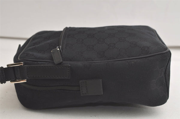 Authentic GUCCI Shoulder Cross Body Bag GG Canvas Leather 0181612 Black 6107K