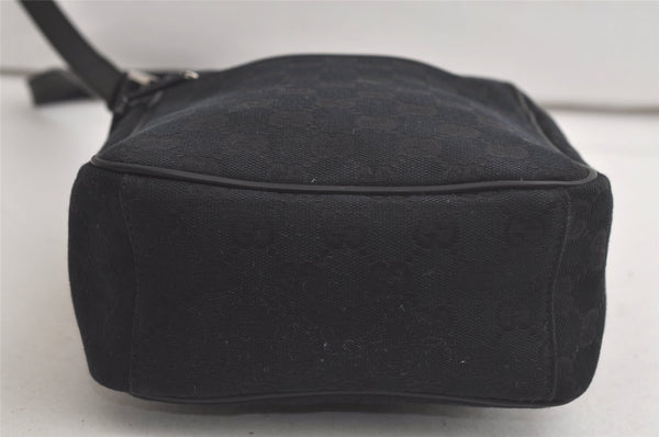 Authentic GUCCI Shoulder Cross Body Bag GG Canvas Leather 0181612 Black 6107K