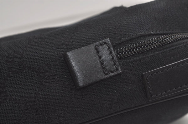 Authentic GUCCI Shoulder Cross Body Bag GG Canvas Leather 0181612 Black 6107K