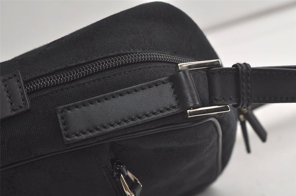 Authentic GUCCI Shoulder Cross Body Bag GG Canvas Leather 0181612 Black 6107K