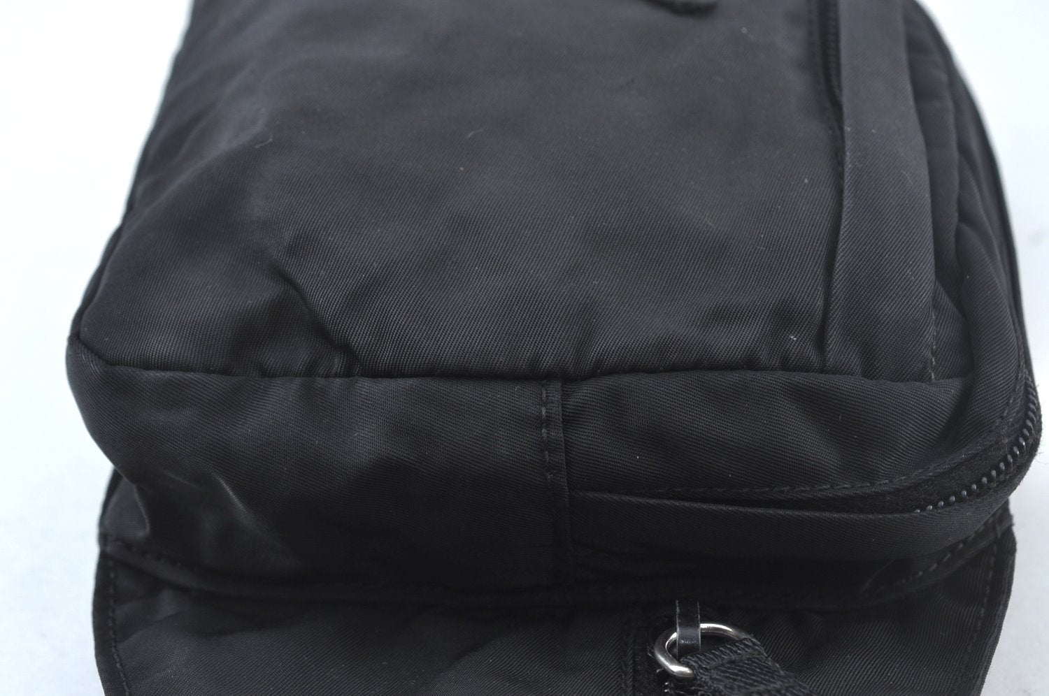 Authentic PRADA Nylon Tessuto Waist Body Bag Purse Black 6108J