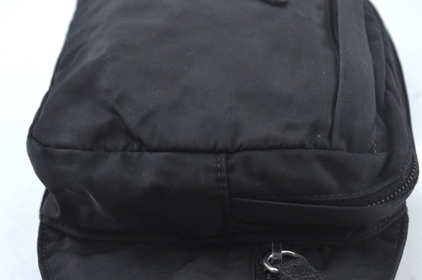 Authentic PRADA Nylon Tessuto Waist Body Bag Purse Black 6108J