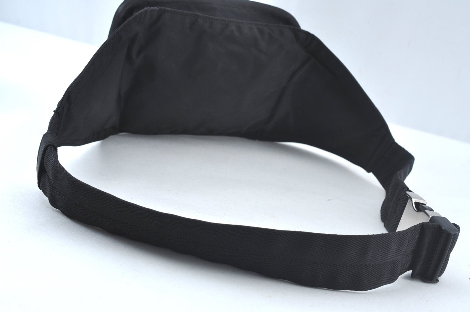 Authentic PRADA Nylon Tessuto Waist Body Bag Purse Black 6108J