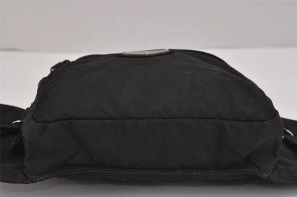 Authentic PRADA Vintage Nylon Tessuto Waist Body Bag Purse Black 6108J