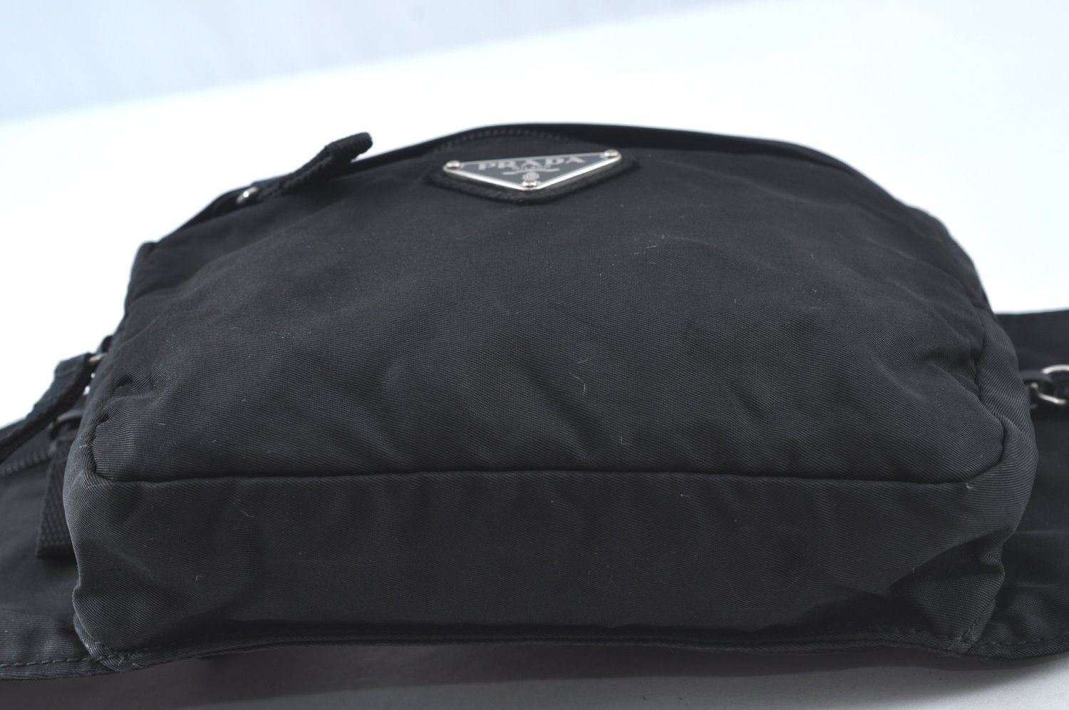 Authentic PRADA Nylon Tessuto Waist Body Bag Purse Black 6108J