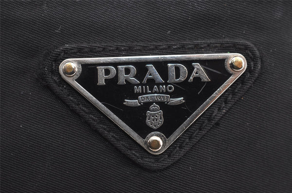 Authentic PRADA Vintage Nylon Tessuto Waist Body Bag Purse Black 6108J