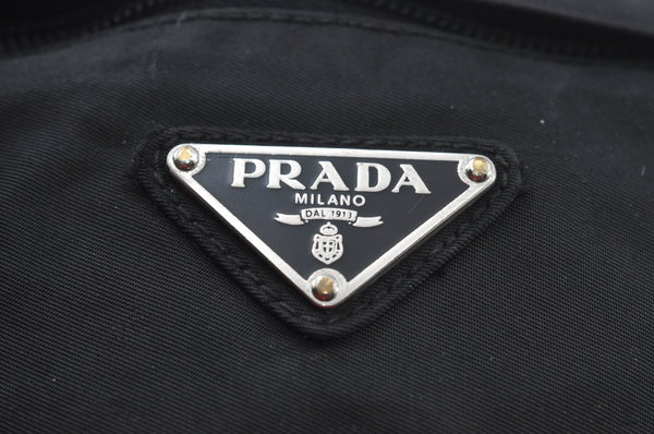 Authentic PRADA Nylon Tessuto Waist Body Bag Purse Black 6108J