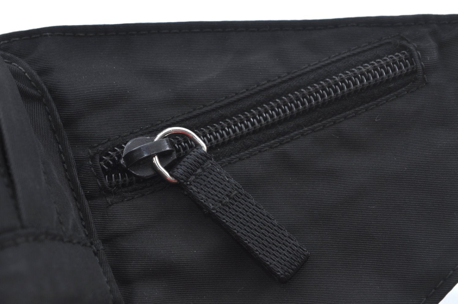 Authentic PRADA Nylon Tessuto Waist Body Bag Purse Black 6108J
