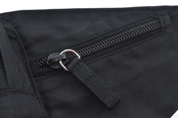 Authentic PRADA Nylon Tessuto Waist Body Bag Purse Black 6108J