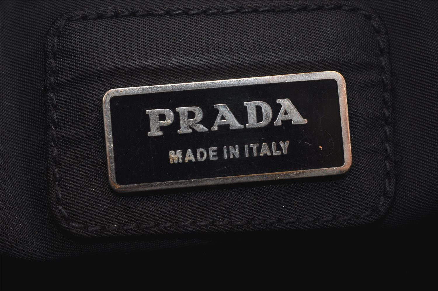 Authentic PRADA Vintage Nylon Tessuto Waist Body Bag Purse Black 6108J