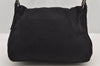 Authentic FENDI Mamma Baguette Shoulder Hand Bag Jersey Leather Black Junk 6109J