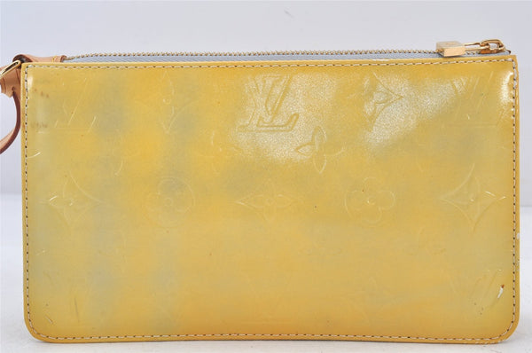 Authentic Louis Vuitton Vernis Lexington Hand Bag Pouch Yellow M91056 LV 6109K