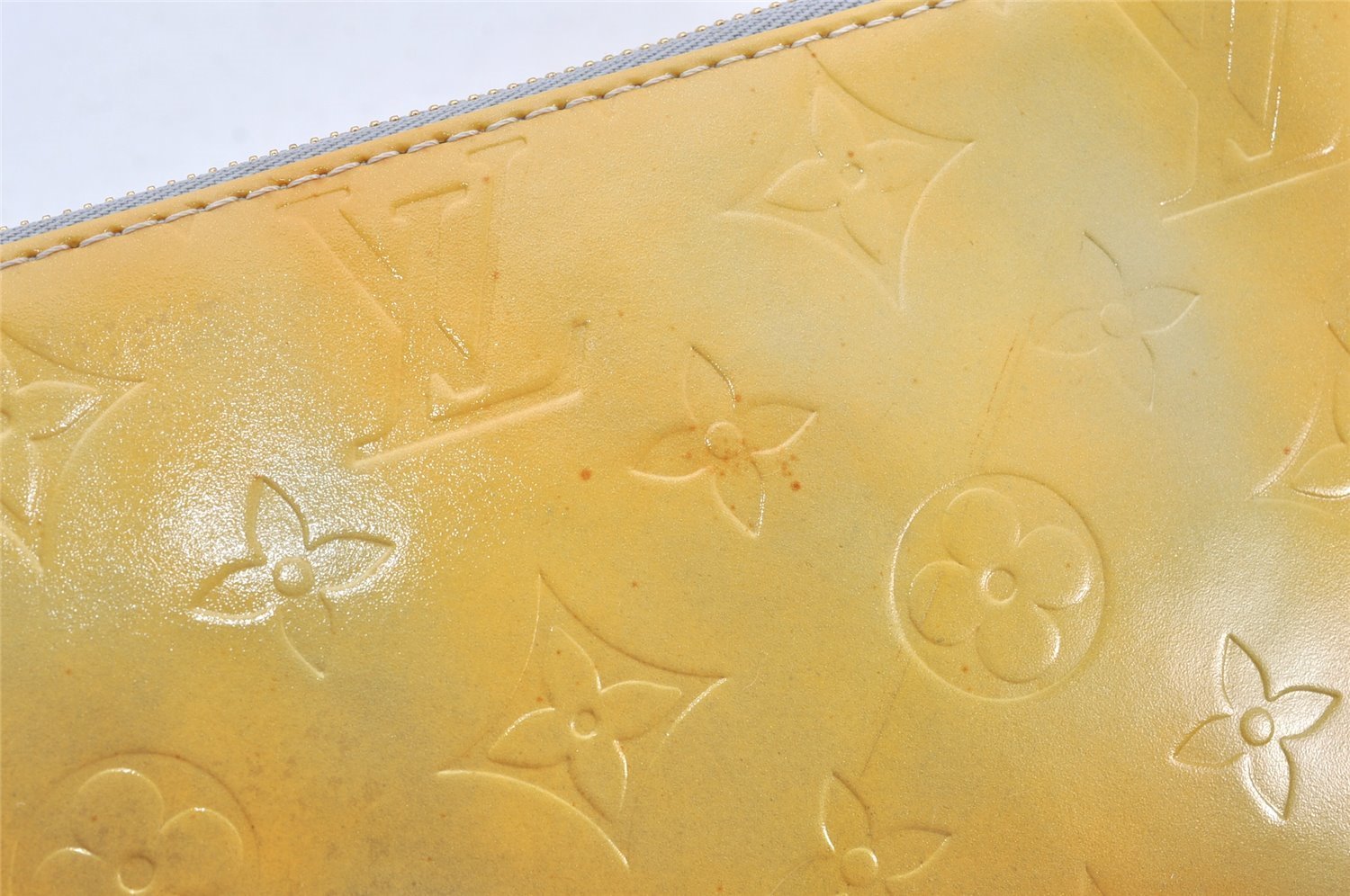 Authentic Louis Vuitton Vernis Lexington Hand Bag Pouch Yellow M91056 LV 6109K