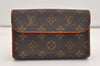 Auth Louis Vuitton Monogram Pochette Florentine Pouch Waist Bag LV 6110J