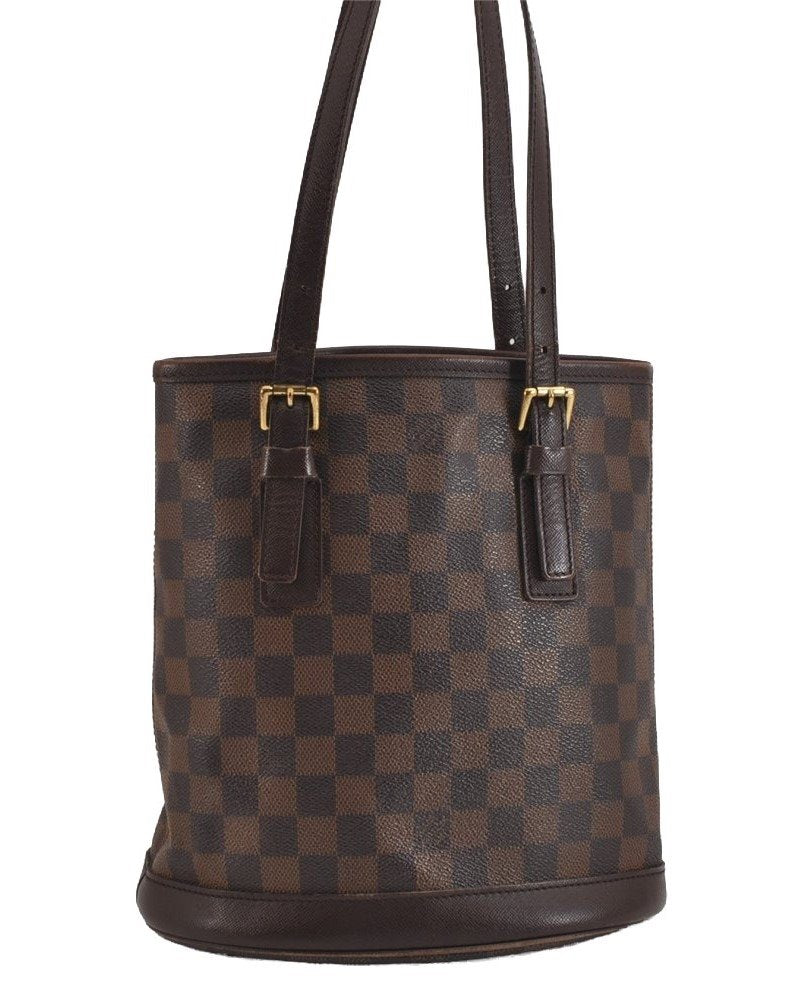 Authentic Louis Vuitton Damier Marais Bucket Shoulder Tote Bag N42240 LV 6112J