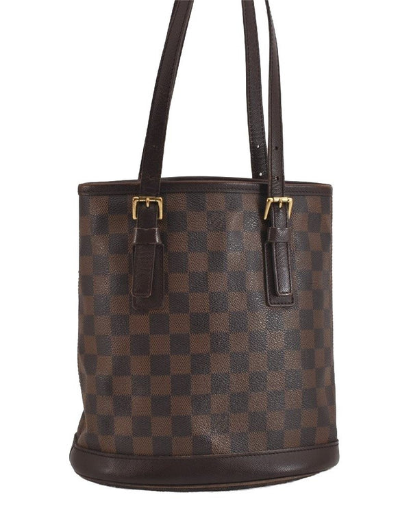 Authentic Louis Vuitton Damier Marais Bucket Shoulder Tote Bag N42240 LV 6112J