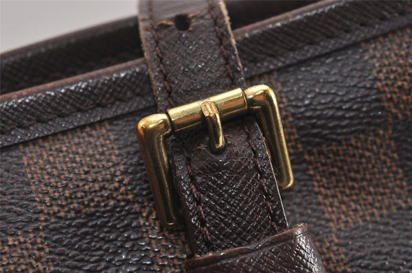 Authentic Louis Vuitton Damier Marais Bucket Shoulder Tote Bag N42240 LV 6112J