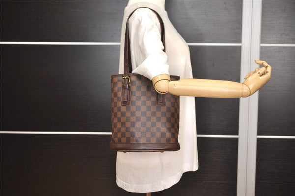 Authentic Louis Vuitton Damier Marais Bucket Shoulder Tote Bag N42240 LV 6112J