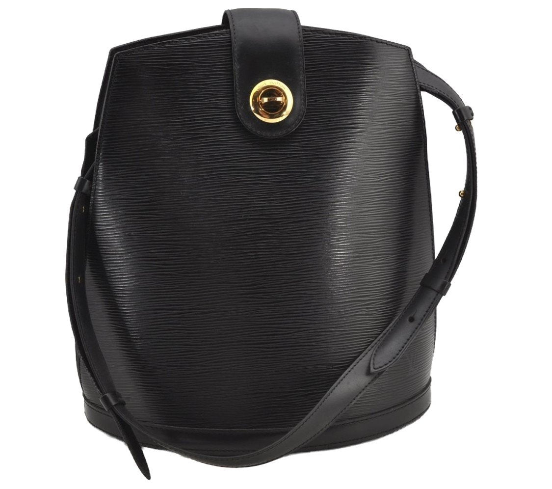 Authentic Louis Vuitton Epi Cluny Shoulder Bag Purse Black M52252 LV 6113J
