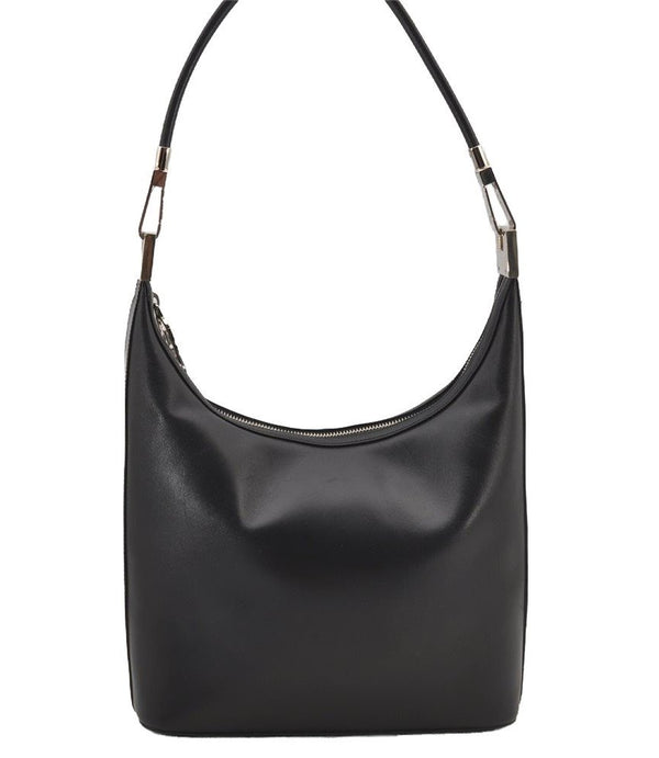 Authentic GUCCI Vintage Shoulder Bag Purse Leather 0013814 Black 6115J