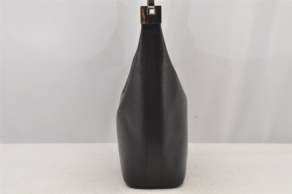 Authentic GUCCI Vintage Shoulder Bag Purse Leather 0013814 Black 6115J