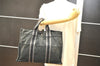 Authentic HERMES Vintage Fourre Tout MM Tote Hand Bag Canvas Black 6118K