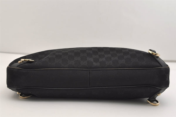 Authentic GUCCI Abbey Shoulder Hand Bag GG Canvas Leather 130737 Black 6120J