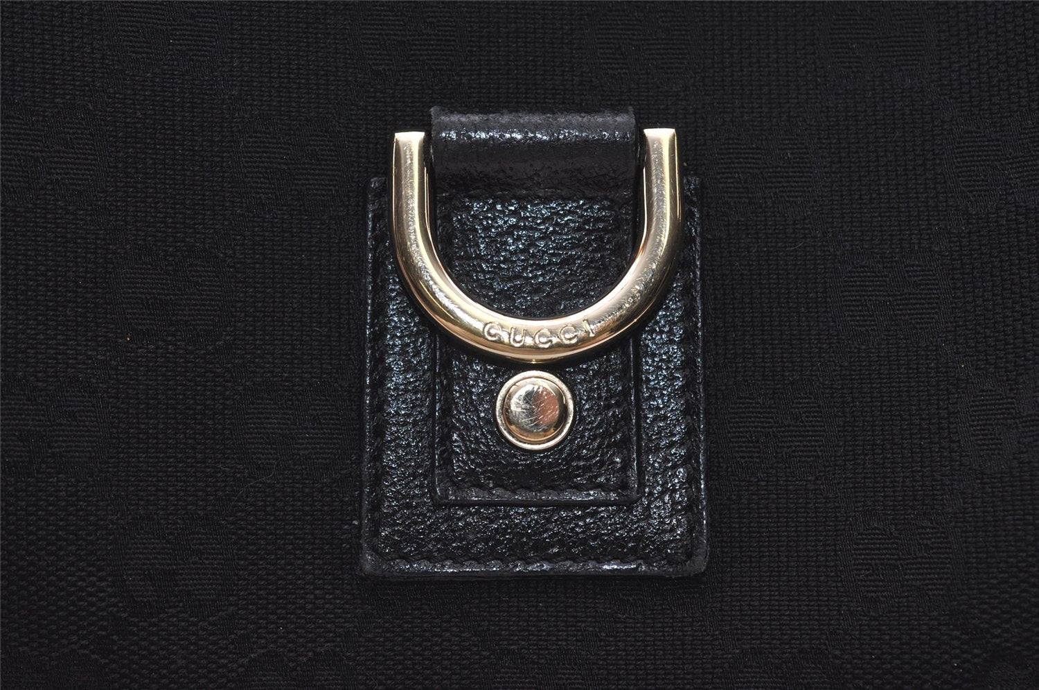 Authentic GUCCI Abbey Shoulder Hand Bag GG Canvas Leather 130737 Black 6120J