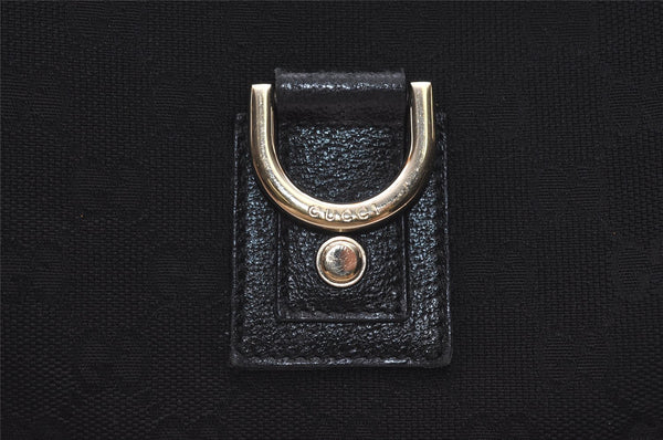 Authentic GUCCI Abbey Shoulder Hand Bag GG Canvas Leather 130737 Black 6120J