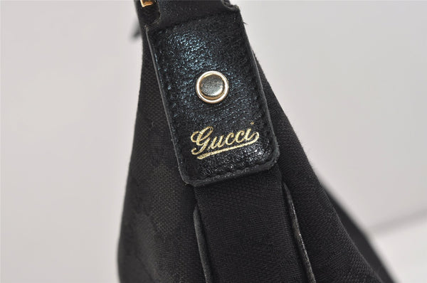 Authentic GUCCI Abbey Shoulder Hand Bag GG Canvas Leather 130737 Black 6120J