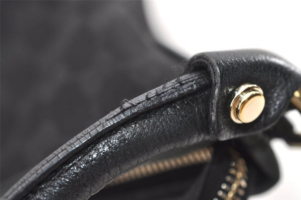Authentic GUCCI Abbey Shoulder Hand Bag GG Canvas Leather 130737 Black 6120J