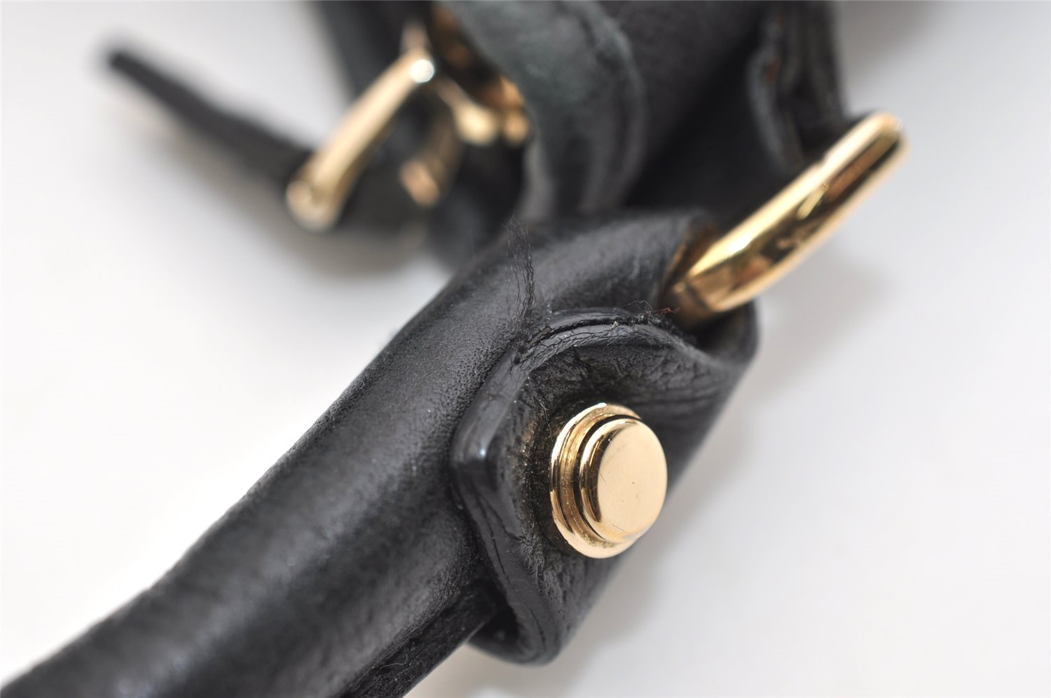 Authentic GUCCI Abbey Shoulder Hand Bag GG Canvas Leather 130737 Black 6120J