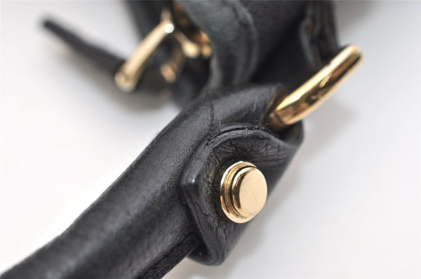 Authentic GUCCI Abbey Shoulder Hand Bag GG Canvas Leather 130737 Black 6120J