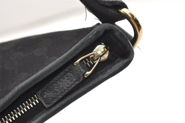 Authentic GUCCI Abbey Shoulder Hand Bag GG Canvas Leather 130737 Black 6120J