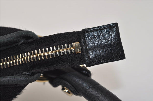 Authentic GUCCI Abbey Shoulder Hand Bag GG Canvas Leather 130737 Black 6120J