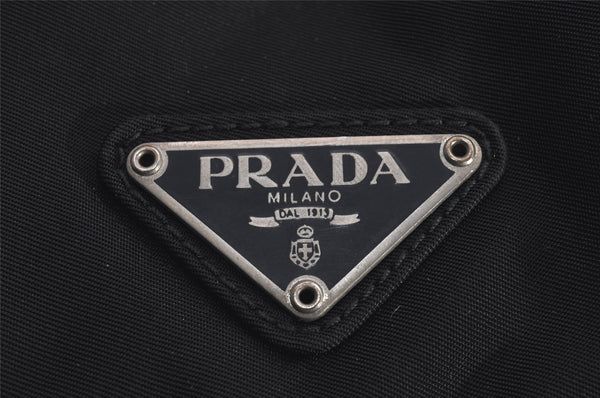 Authentic PRADA Vela Nylon Tessuto Leather Shoulder Cross Bag B1738 Black 6121J