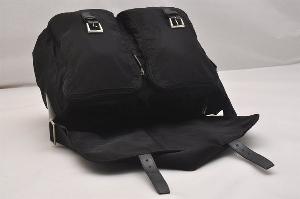 Authentic PRADA Vela Nylon Tessuto Leather Shoulder Cross Bag B1738 Black 6121J