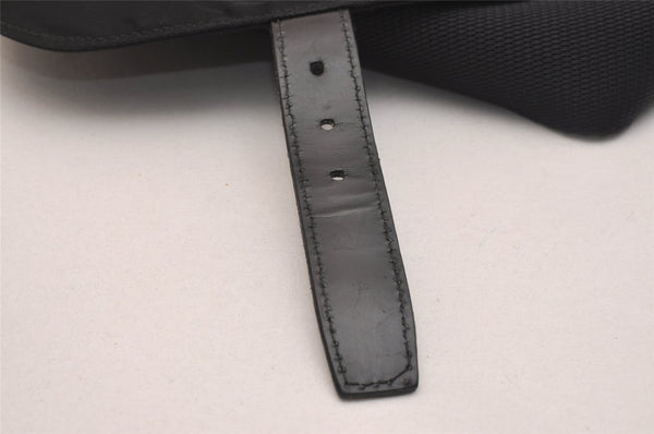 Authentic PRADA Vela Nylon Tessuto Leather Shoulder Cross Bag B1738 Black 6121J