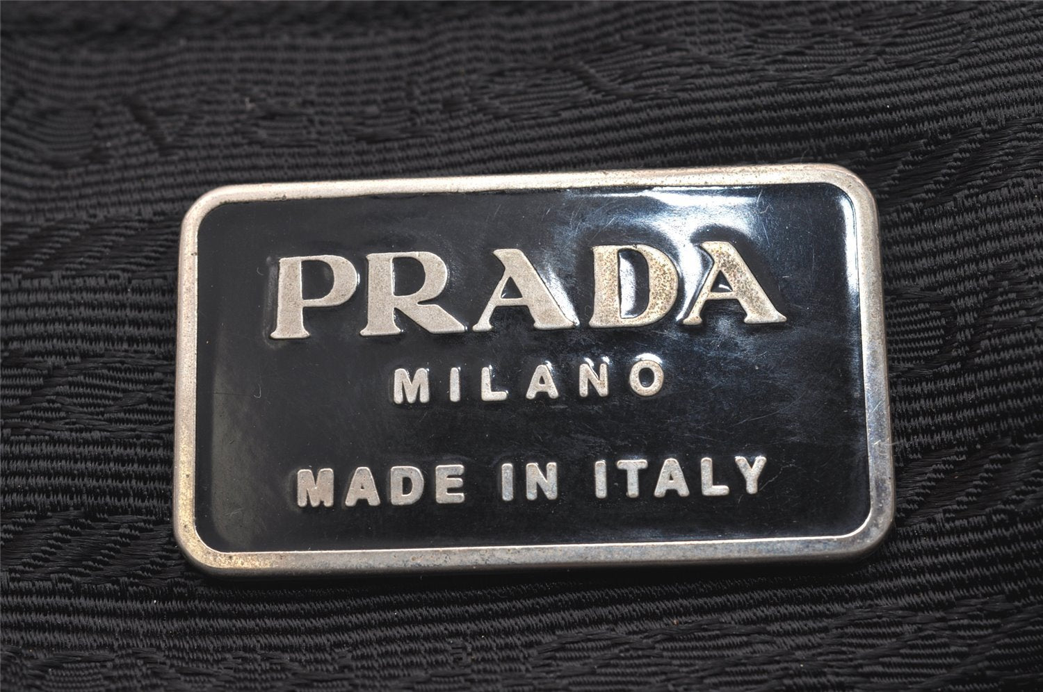 Authentic PRADA Vela Nylon Tessuto Leather Shoulder Cross Bag B1738 Black 6121J