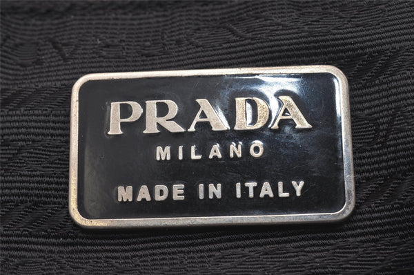 Authentic PRADA Vela Nylon Tessuto Leather Shoulder Cross Bag B1738 Black 6121J