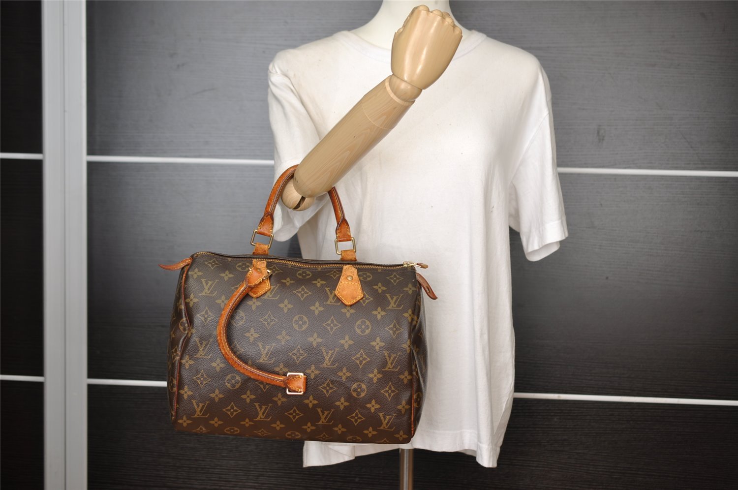 Authentic Louis Vuitton Monogram Speedy 30 Hand Boston Bag M41526 Junk 6123I