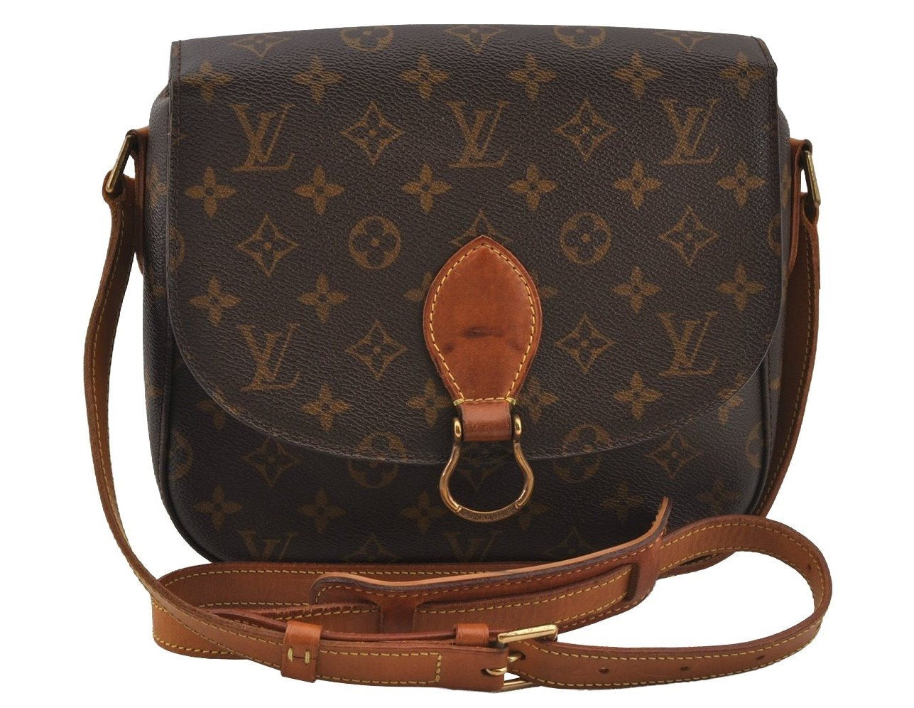 Authentic Louis Vuitton Monogram Saint Cloud GM M51242 Shoulder Cross Bag 6124J